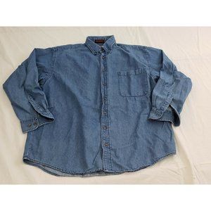 Denim Gear Women's Size M Shirt Top Long Sleeve Button Up Pointed Collar
